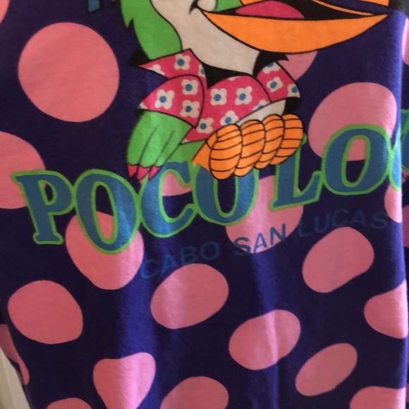 Vintage 90s polkadot bright bird shirt - Picture 3 of 8